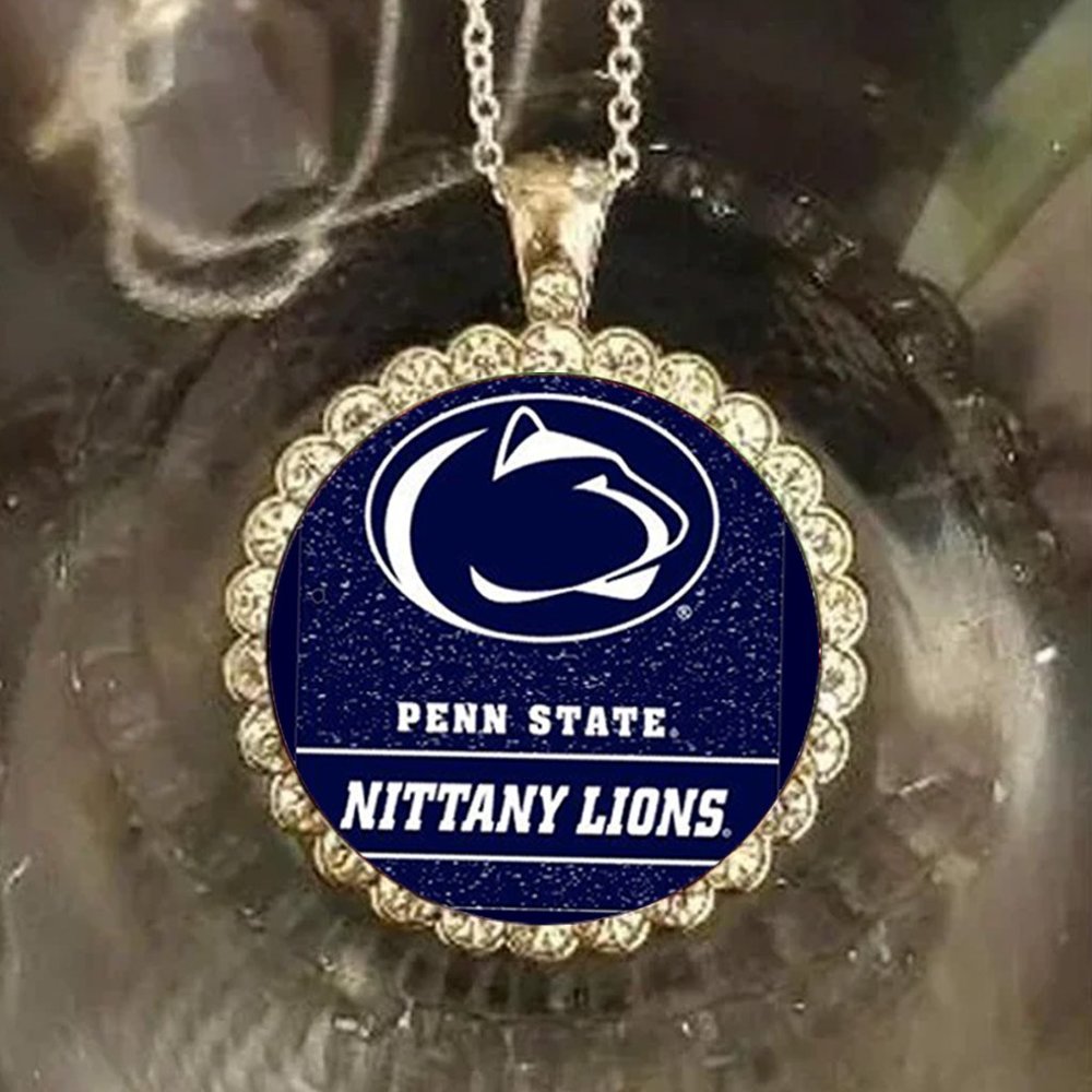 Penn State Nittany LIons  925 Silver necklace Rhinestones  New  great gift